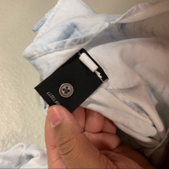 ⛄️Rock And Republic Studded Blue & White Tie-Dye Loose Buttoned Shirt Size Large - Picture 10 of 16